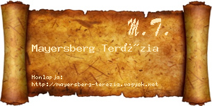 Mayersberg Terézia névjegykártya